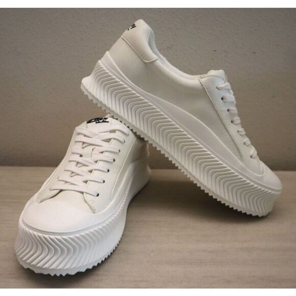 Circus NY x Sam Edelman Women's Sz 10M White Tatum Wavy-Ribbed Flatform Shoes - Picture 5 of 14